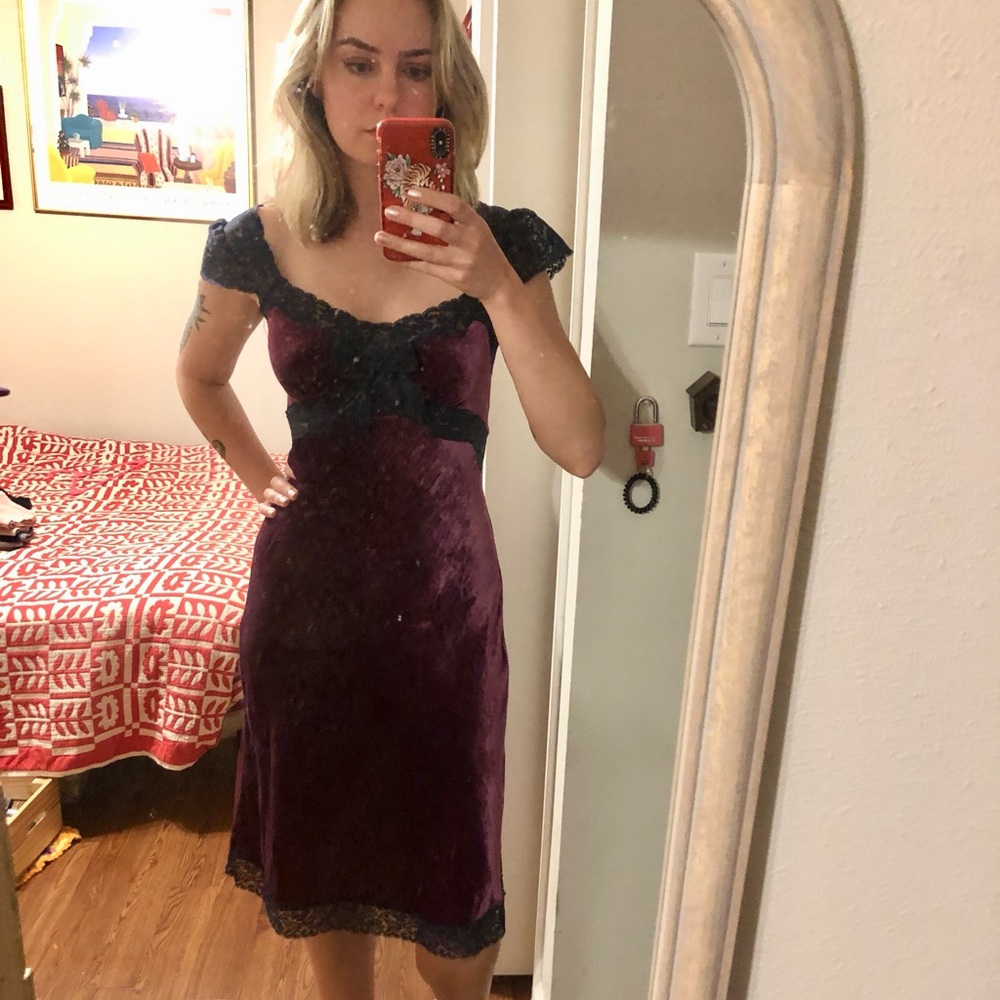Vintage Betsey Johnson Velvet Slip Dress